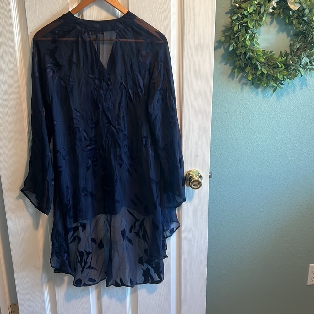 Soft Surroundings Multi Style Sheer Top Silk/Viscose Blend  size xs - Picture 7 of 14